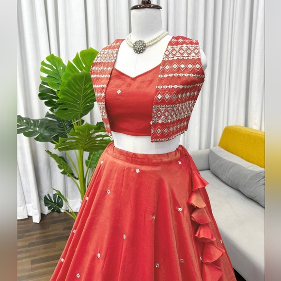 Wedding lehenga party wear lehenga, ethnic wear Traditional lehenga With Jacket - Picture 3 of 16